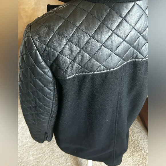 Trouve Quilted Leather Asymmetrical Zip Jacket - Picture 9 of 14